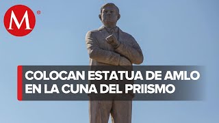 Develan estatua de AMLO en Atlacomulco cuna del priismo [upl. by Sula]