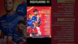 Rcb PLAYING 11 ❤️ rcb viratkohli ipl2025 trending shorts sportsshorts [upl. by Harneen]