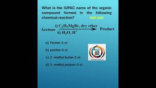 Grignard Reagent Chemistry NEET Q2 neetchemistry [upl. by Atikahc939]