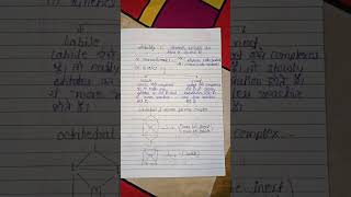 Inert and Labile ComplexesOctahedral amp Square planar complexchemistrynotes chemistry notes [upl. by Tamqrah654]