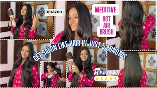 Get salon like Hair in just 5minutes MEDITIVE Hot hair Brush honestreview amazon review wow [upl. by Daryle]