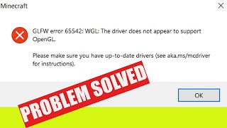 How to Fix Minecraft GLFW Error 65542 WGL The Driver Does Not Appear To Support OpenGL TLauncher [upl. by Asserrac]