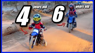 4 amp 6 Year Old Kids Ride DirtBikes In Pinjarra [upl. by Annawak]