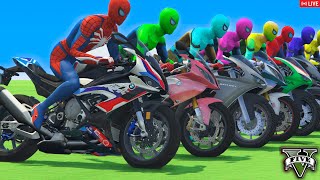 GTA 5  Epic Ragdoll Funny SpiderMan VS Minions On Rainbow Bridge Euphoria Physics1 [upl. by Kenta230]