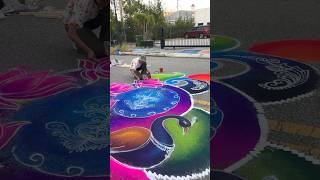 Traditional Indian Rangoli for the festival rally in USA  rangoli design [upl. by Ecyob]