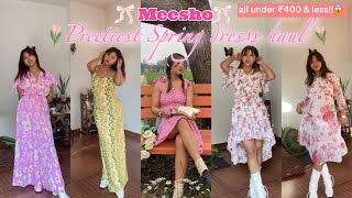 PRETTIEST 😍 Meesho Spring Dress Haul all under ₹400 and less 😱🌷✨  Try on haul [upl. by Wickman912]