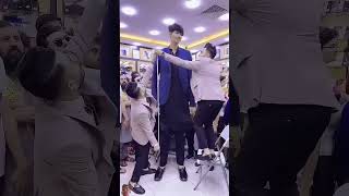 Measure of long height man 😂😂 shortvideo youtubeshort viralvideo heightman [upl. by Mab]