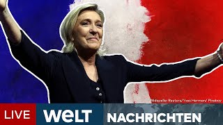 STICHWAHL IN FRANKREICH Marine Le Pen will absolute Mehrheit im Parlament holen  WELT NEWSSTREAM [upl. by Noicnecsa848]