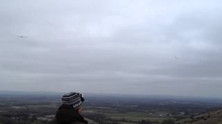 Algebra amp Gentle Lady RC Glider flying up on Ditchling Beacon Sussex [upl. by Honebein]