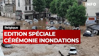 Edition spéciale  cérémonie dhommage aux victimes des inondations  RTBF Info [upl. by Nalorac]