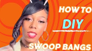 How to do a swoop bang and drawstring ponytailbun [upl. by Elorac285]