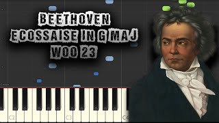 Ludwig Van Beethoven  Ecossaise in G major  WoO 23  Piano Tutorial Download MIDI  PDF Scores [upl. by Rice]