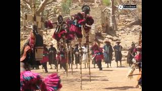 Dogon Mask Dance  The Dogon People of Bandiagara Mali [upl. by Anirec]