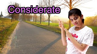 Considerate  Vocabulary Series  Havisha Rathore [upl. by Gemmell]