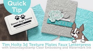 Cardmaking amp Papercrafting How To Tim Holtz 3D Texture Plates Faux Letterpress [upl. by Rapp213]