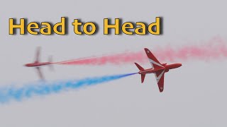 Awesome Crazy Stunts  Red Arrows performing the head to head high speed manoeuvre [upl. by Mandle30]