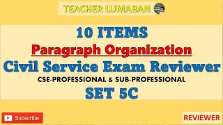 Civil Service Exam Set 5C Paragraph Organization [upl. by Kraul209]