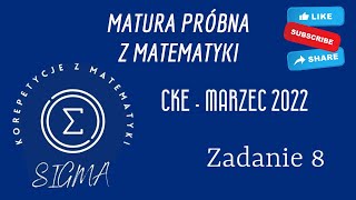 Matura próbna CKE  marzec 2022  matematyka podstawowa  zadanie 8 [upl. by Melita]