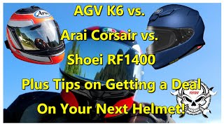 AGV K6 Hyphen Helmet Review amp Features vs Shoei RF1400 vs Arai Corsair [upl. by Ieso]