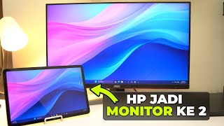 MAKIN PRODUKTIF Cara Mengubah HP Android Jadi Monitor Ke 2 Support Touch Screen [upl. by Rapsag]