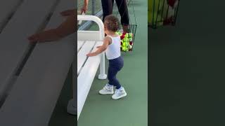 Mama Serena Williams teaching youngest baby girl Adira River Ohanian tennis  So adorable [upl. by Jammie473]