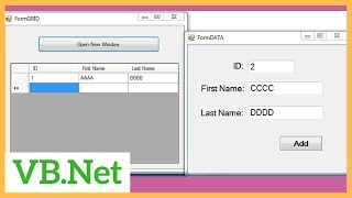 VBNET  How To Add a Row To Datagridview From Another Form In VBNet  With Source Code [upl. by Nyrb]