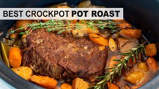 SLOW COOKER POT ROAST  super tender crock pot roast for a healthy dinner idea [upl. by Reinke]