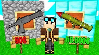 CANNONE DA 50€ contro LANCIARAZZI DA 50000€ su MINECRAFT [upl. by Zobias715]