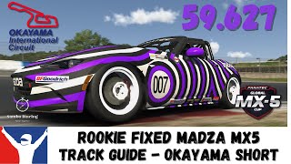 iRacing Rookie Fixed Mazda MX5  Okayama Short  59627  Track Guide [upl. by Enella881]