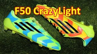 Adidas F50 adiZero CrazyLight Neon GreenBlue  Review  On Feet [upl. by Nythsa]