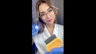 ASMR The FASTEST Scalp Exam Doctor Roleplay shorts lice check head massage medical examination 🩺 [upl. by Borman150]