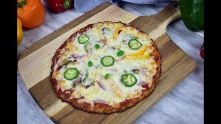 Cauliflower Crust Pizza Recipe Gluten Free and Low Carb Recipe [upl. by Adamek]