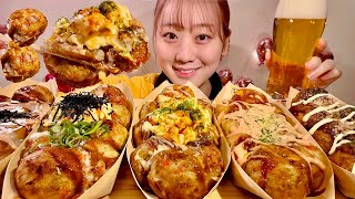 ASMR Takoyaki Octopus Balls【Mukbang Eating Sounds】【English subtitles】 [upl. by Rehctelf]