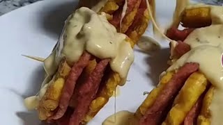 Plátano verde con salami y crema de leche que ricoooooooo fácil y rápido [upl. by Noivax]