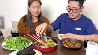 Mukbang octopus and noodles  Naga Mukbang mukbang [upl. by Alesi]