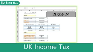 Calculate 202324 UK Income Tax – Using VLOOKUP In Excel [upl. by Lydell]