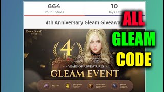 Black Desert Mobile All Gleam Code [upl. by Essa355]