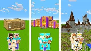 Minecraft NOOB vs PRO vs GOD  FAMILY SCHOOL BUILDING CHALLENGE in minecraft  Animation [upl. by Divadnahtanoj]