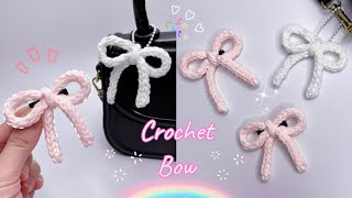 How To Crochet a Bow 🎀 Simple and Easy  Móc Chiếc Nơ Xinh [upl. by Kcirre]