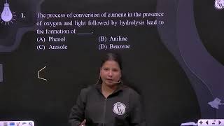 The process of conversion of cumene in the presence of oxygen and light followed by hydrolysis l [upl. by Ellac]