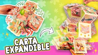 CARTA ACORDEÓN FÁCIL 💝 REGALOS ORIGINALES ✄ Craftingeek Tarjetas [upl. by Suirtimed785]