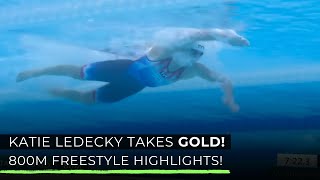 Katie Ledecky 800m Freestyle  Takes the Gold [upl. by Evvie]