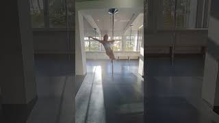 Pole Choreo with Brass Split to Side Superman to Side Elbow Pose Pull Up Climb Waterfall to Bridge [upl. by Saalocin]