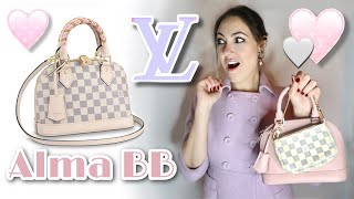 The new Louis Vuitton Alma BB in Damier Azur  Sneak Peak LV Alma Azur [upl. by Shaughn398]