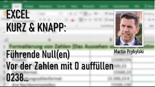 EXCEL Teil 7 Führende Nullen Grundlagen [upl. by Diane]