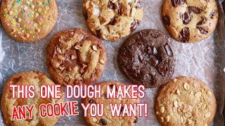 Crazy Cookie Dough One Cookie Recipe with Endless Variations [upl. by Eirrotal630]