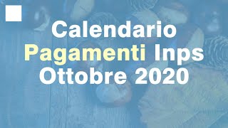 Calendario Pagamenti INPS Ottobre 2020 Rdc Naspi REM CIG [upl. by Polinski769]