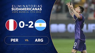 PERÚ vs ARGENTINA 02  RESUMEN  ELIMINATORIAS SUDAMERICANAS  FECHA 4 [upl. by Awahsoj836]