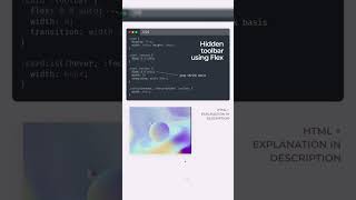 Hidden Toollbar using Flex  shortsfeed shorts htmlcsswebsite webdesign flexdesign [upl. by Marianne]