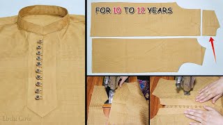 Boy Kurta Kameez Cutting And Stitching  For 10 To 12 Years Boy [upl. by Nanete]